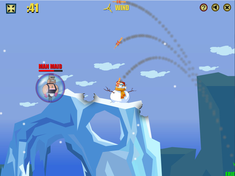 Missile launcher firing three rockets in the ice level.