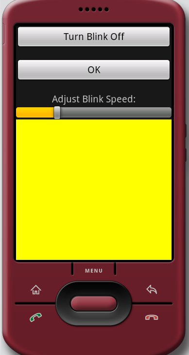 Blink menu screen.