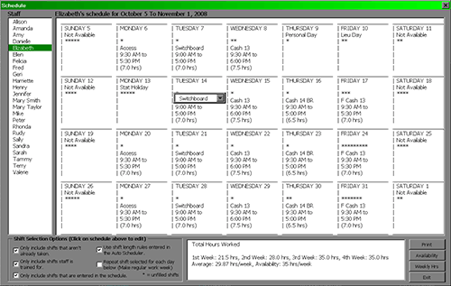 Schedule View